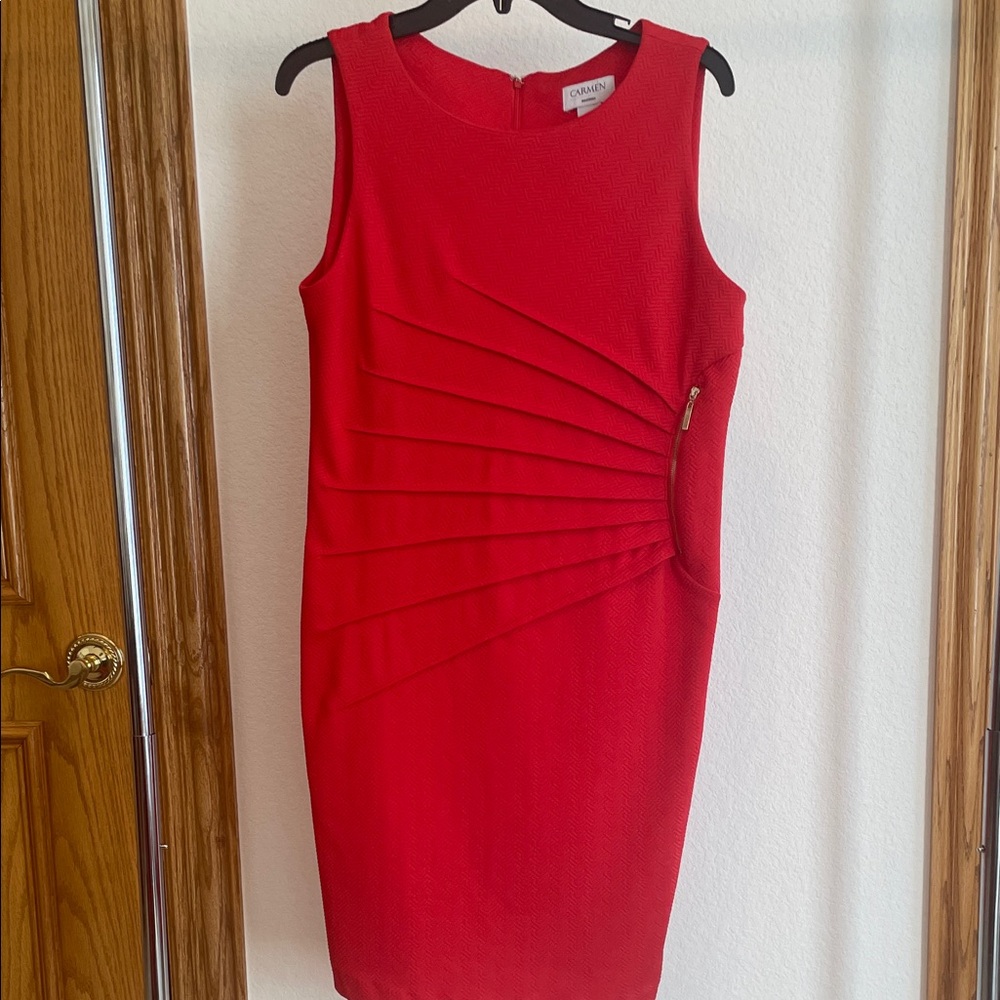 Calvin Klein True Bright Red  and vibrant eye-catching special occasion Dress